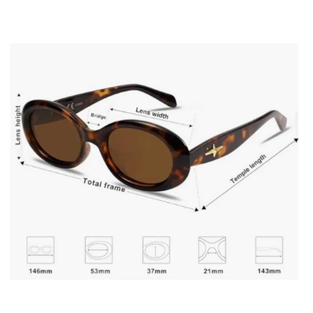 Amber Brown Gold Cross Sunglasses